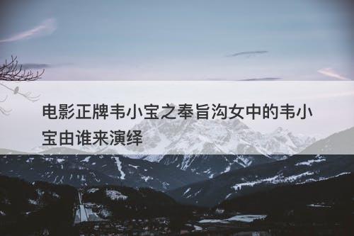 电影正牌韦小宝之奉旨沟女中的韦小宝由谁来演绎