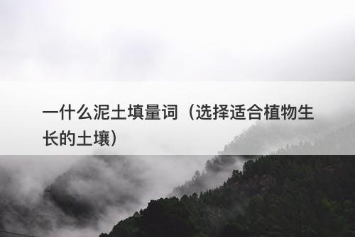一什么泥土填量词（选择适合植物生长的土壤）