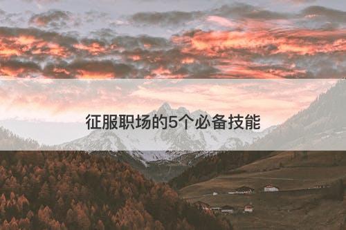征服职场的5个必备技能