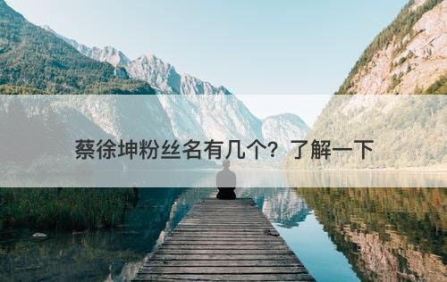 蔡徐坤粉丝名有几个？了解一下
