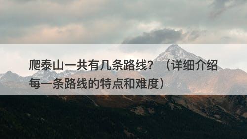爬泰山一共有几条路线？（详细介绍每一条路线的特点和难度）