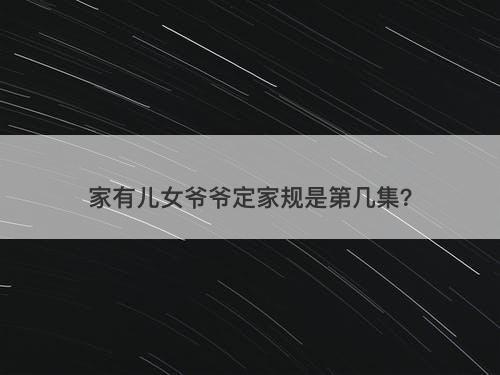 家有儿女爷爷定家规是第几集？