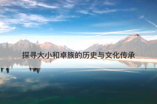 探寻大小和卓族的历史与文化传承