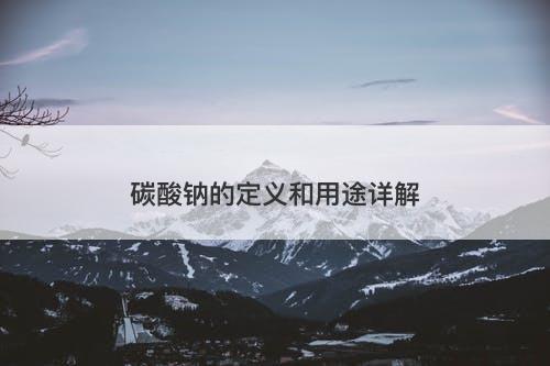 碳酸钠的定义和用途详解