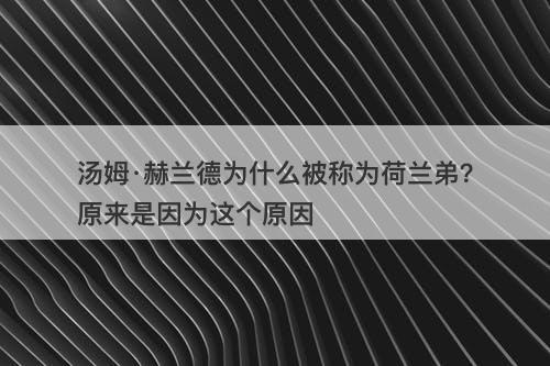 汤姆·赫兰德为什么被称为荷兰弟？原来是因为这个原因
