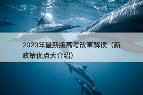2023年最新版高考改革解读（新政策优点大介绍）