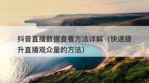 抖音直播数据查看方法详解（快速提升直播观众量的方法）