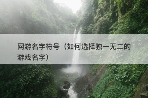 网游名字符号（如何选择独一无二的游戏名字）