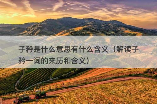 子矜是什么意思有什么含义（解读子矜一词的来历和含义）