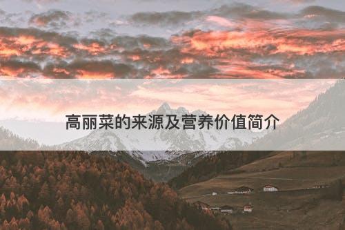 高丽菜的来源及营养价值简介