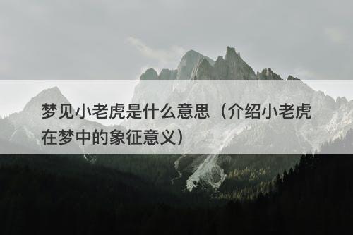 梦见小老虎是什么意思（介绍小老虎在梦中的象征意义）