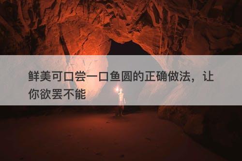鲜美可口尝一口鱼圆的正确做法，让你欲罢不能