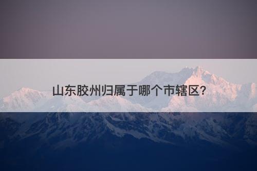 山东胶州归属于哪个市辖区？