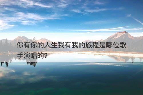 你有你的人生我有我的旅程是哪位歌手演唱的？