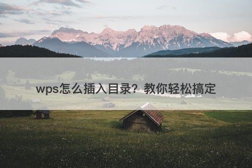 wps怎么插入目录?教你轻松搞定