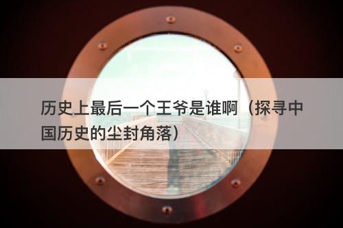 历史上最后一个王爷是谁啊（探寻中国历史的尘封角落）