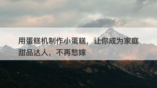 用蛋糕机制作小蛋糕，让你成为家庭甜品达人，不再愁嫁