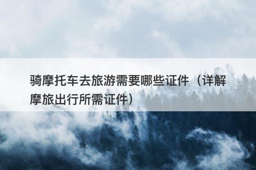 骑摩托车去旅游需要哪些证件（详解摩旅出行所需证件）