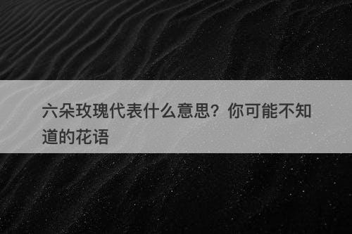 六朵玫瑰代表什么意思？你可能不知道的花语
