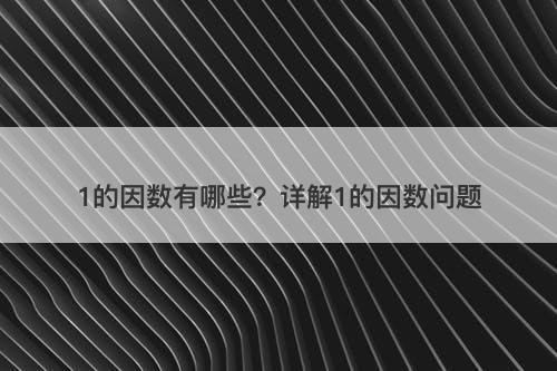 1的因数有哪些？详解1的因数问题