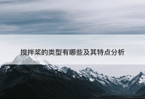 搅拌桨的类型有哪些及其特点分析