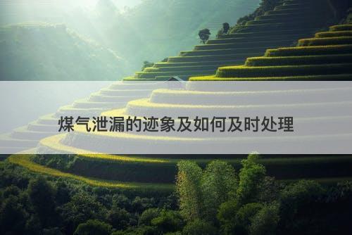 煤气泄漏的迹象及如何及时处理