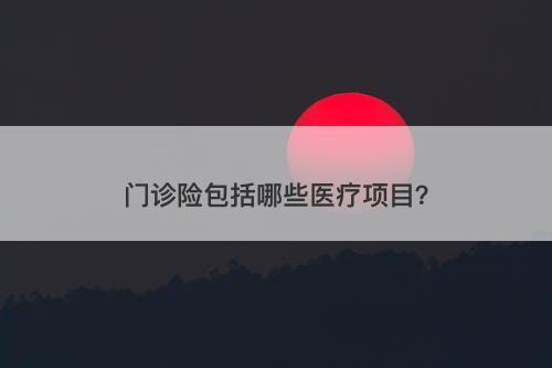 门诊险包括哪些医疗项目?