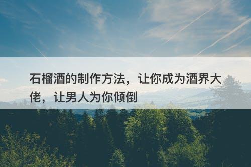 石榴酒的制作方法,让你成为酒界大佬,让男人为你倾倒