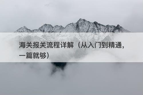 海关报关流程详解（从入门到精通，一篇就够）