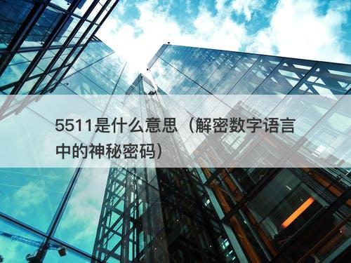 5511是什么意思（解密数字语言中的神秘密码）-图1