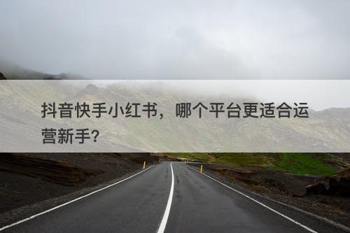 抖音快手小红书,哪个平台更适合运营新手?