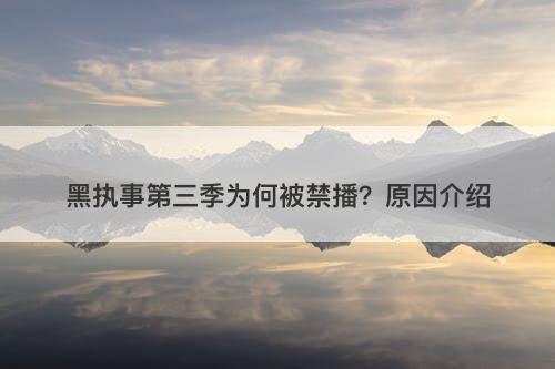 黑执事第三季为何被禁播？原因介绍