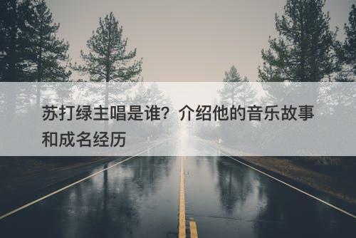 苏打绿主唱是谁？介绍他的音乐故事和成名经历
