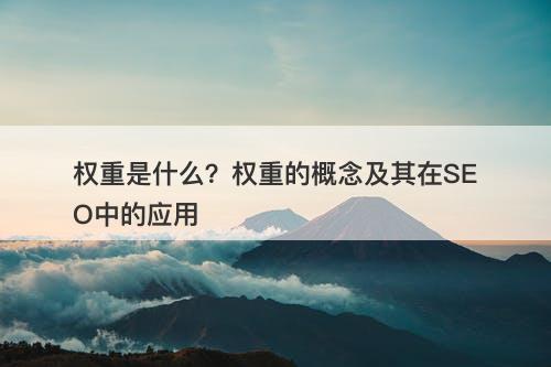权重是什么？权重的概念及其在SEO中的应用