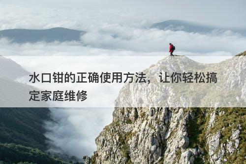 水口钳的正确使用方法,让你轻松搞定家庭维修