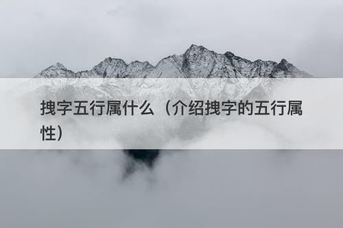 拽字五行属什么（介绍拽字的五行属性）