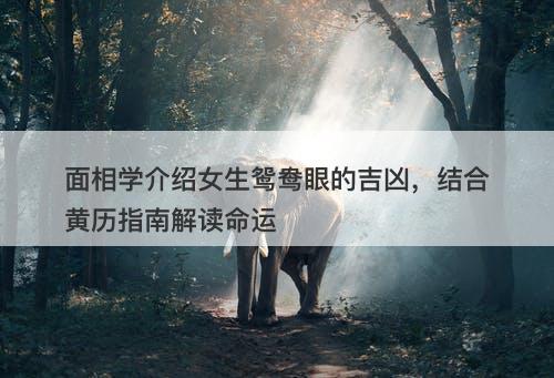 面相学介绍女生鸳鸯眼的吉凶，结合黄历指南解读命运