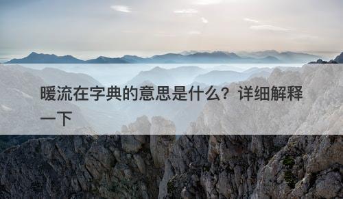 暖流在字典的意思是什么？详细解释一下-图1