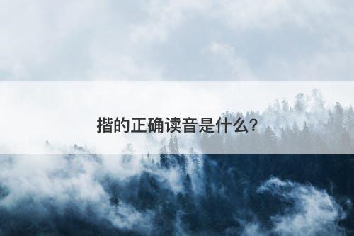 揩的正确读音是什么?