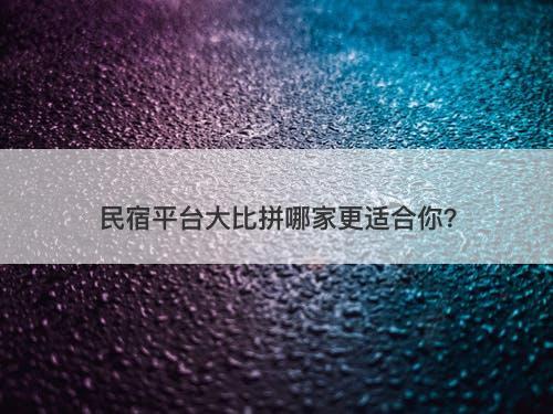 民宿平台大比拼哪家更适合你?