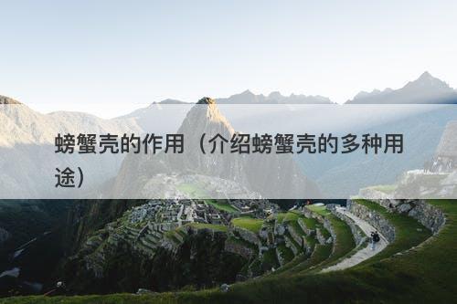 螃蟹壳的作用(介绍螃蟹壳的多种用途)