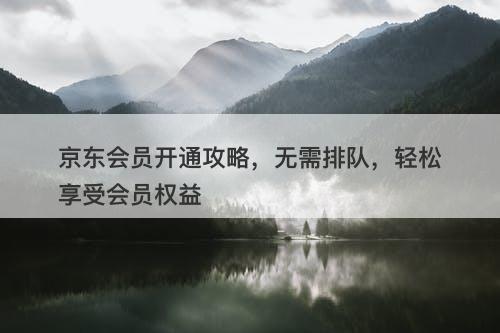 京东会员开通攻略,无需排队,轻松享受会员权益