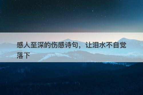 感人至深的伤感诗句，让泪水不自觉落下