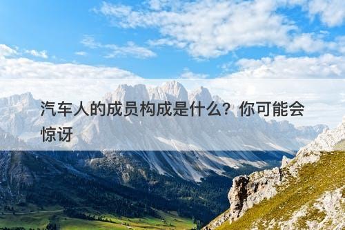 汽车人的成员构成是什么？你可能会惊讶-图1
