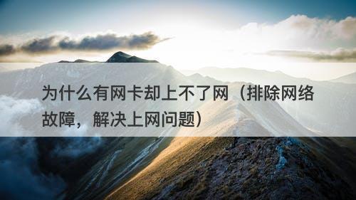 为什么有网卡却上不了网（排除网络故障，解决上网问题）-图1