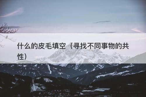 什么的皮毛填空(寻找不同事物的共性)-图1 什么的皮毛填空(寻找不同事物的共性)-图1