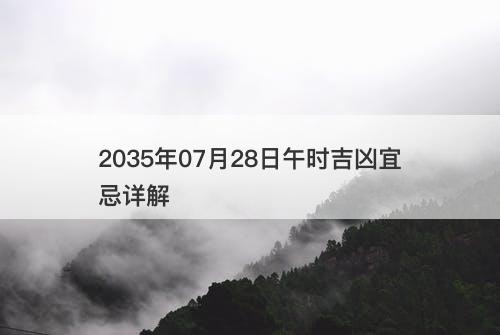 2035年07月28日午时吉凶宜忌详解-图1 2035年07月28日午时吉凶宜忌详解-图1