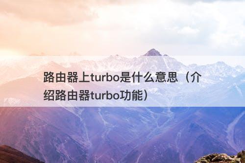 路由器上turbo是什么意思（介绍路由器turbo功能）