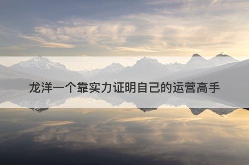 龙洋一个靠实力证明自己的运营高手