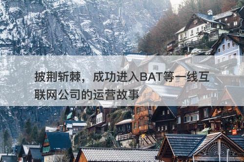 披荆斩棘，成功进入BAT等一线互联网公司的运营故事